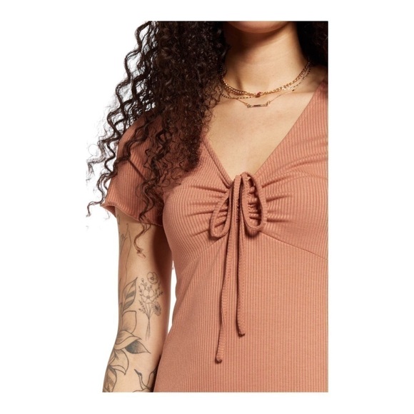 ♥️BP♥️TIE Front Edge Lettuce Minidress size (small) - Picture 3 of 9